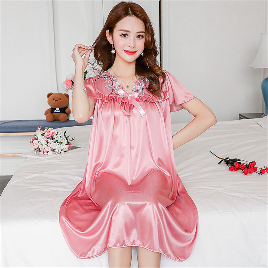 Robe Silk Women - 여성용 아이스 실크 잠옷, 플러스 사이즈