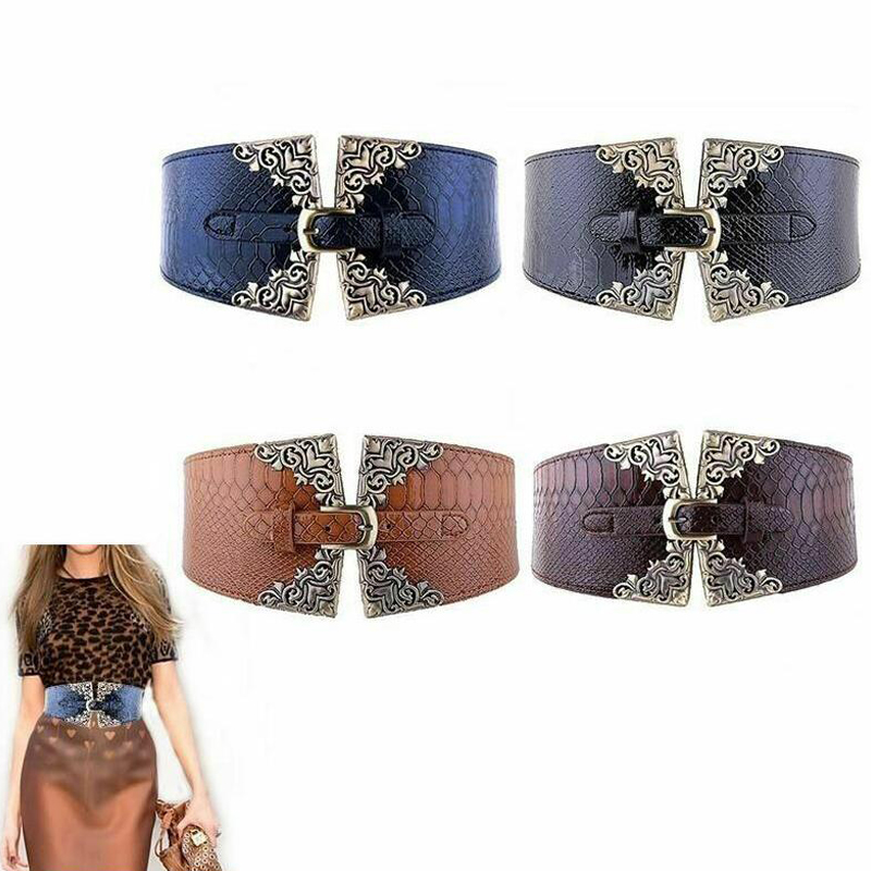 여성 탄성 버클 와이드 벨트 빈티지 토템 인쇄 스트레치 - Corset Waist Cinch 리뷰 및 가격