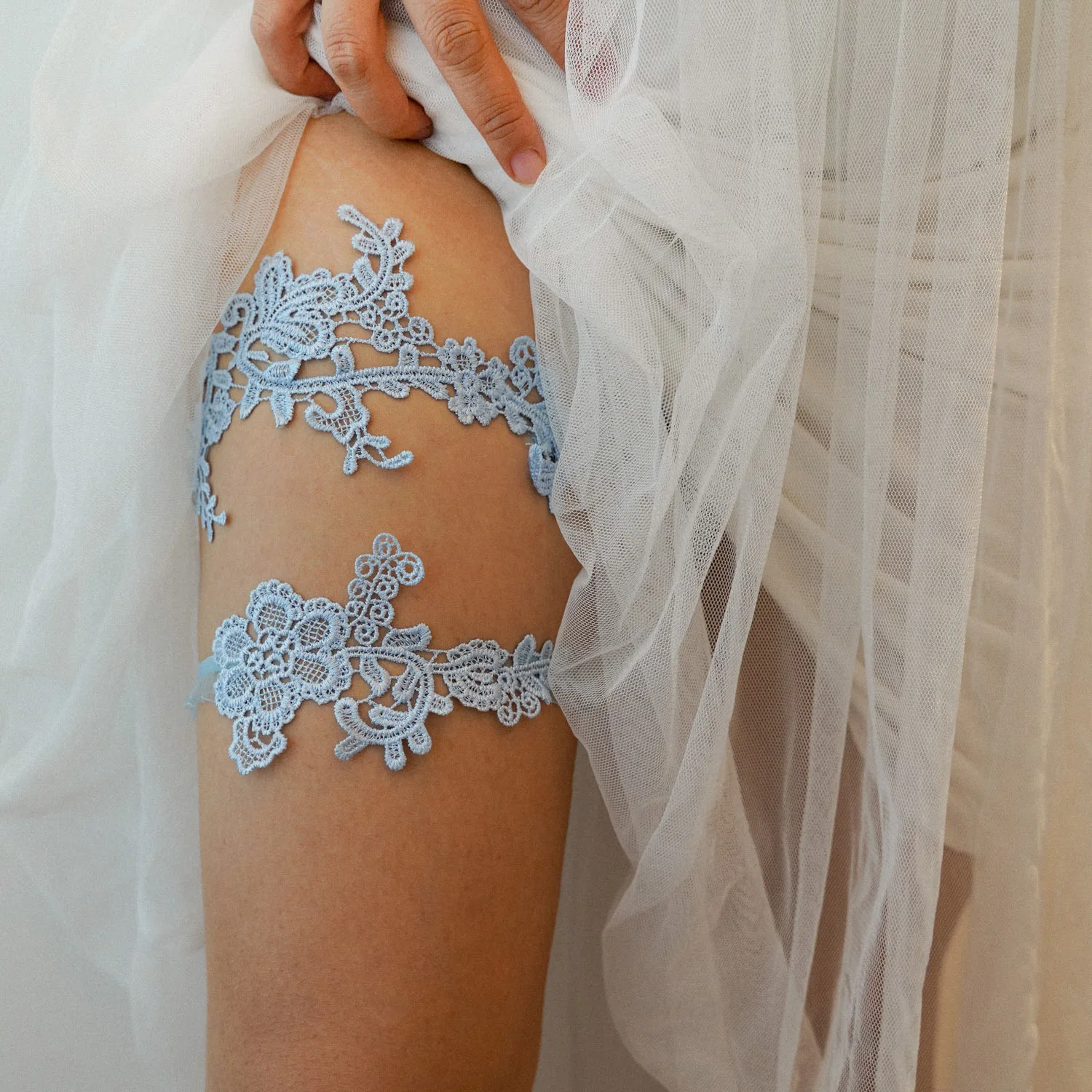 스카이 블루 웨딩 가터 세트 레이스 아플리케 신부 가터 - Garter Belt Set 리뷰 및 가격