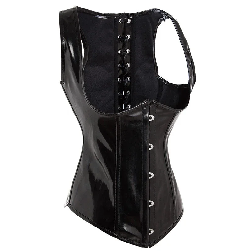 블랙 PU 가죽 코르셋 고딕 Steampunk Unde - Corset Waist Cinch 리뷰 및 가격