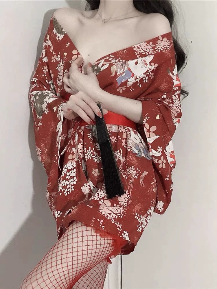 섹스 일본 기모노 섹시한 잠옷 코스프레 복장 여성용 전 - Robe Silk Women 리뷰 및 가격