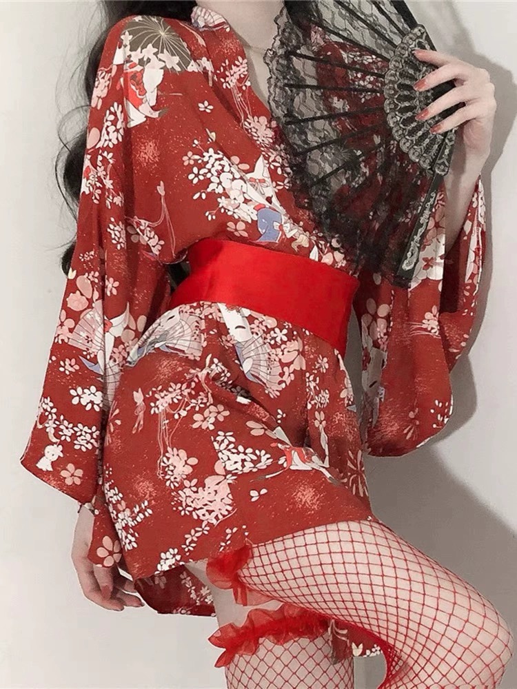 섹스 일본 기모노 섹시한 잠옷 코스프레 복장 여성용 전 - Robe Silk Women 리뷰 및 가격