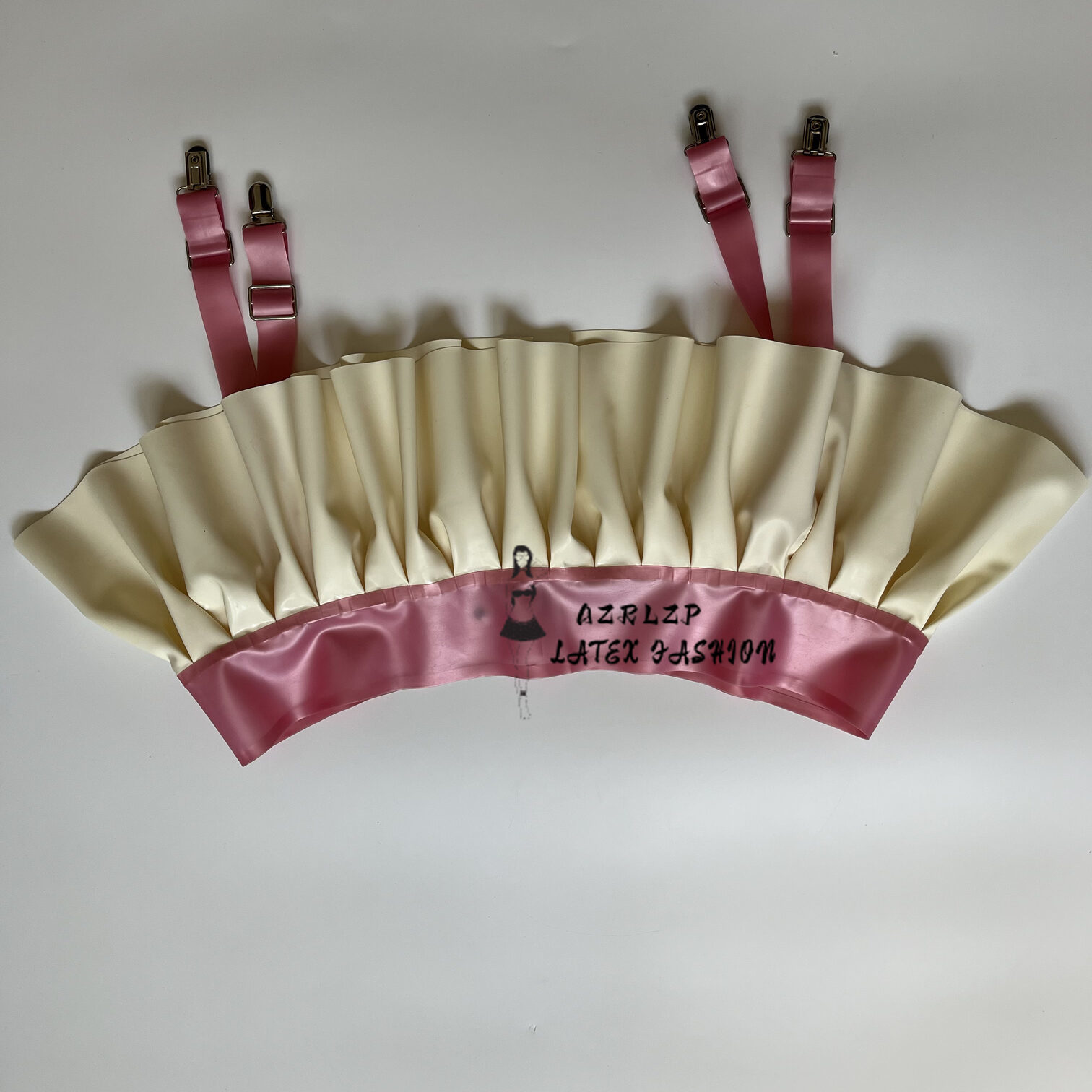 메탈릭 파우더와 화이트 여성용 러플 가터 벨트, 스타킹 - Garter Belt Set 리뷰 및 가격